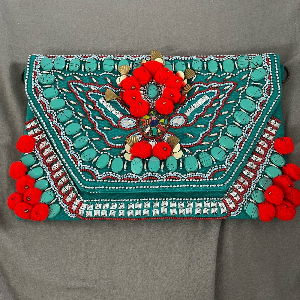 Lulus aqua clutch.